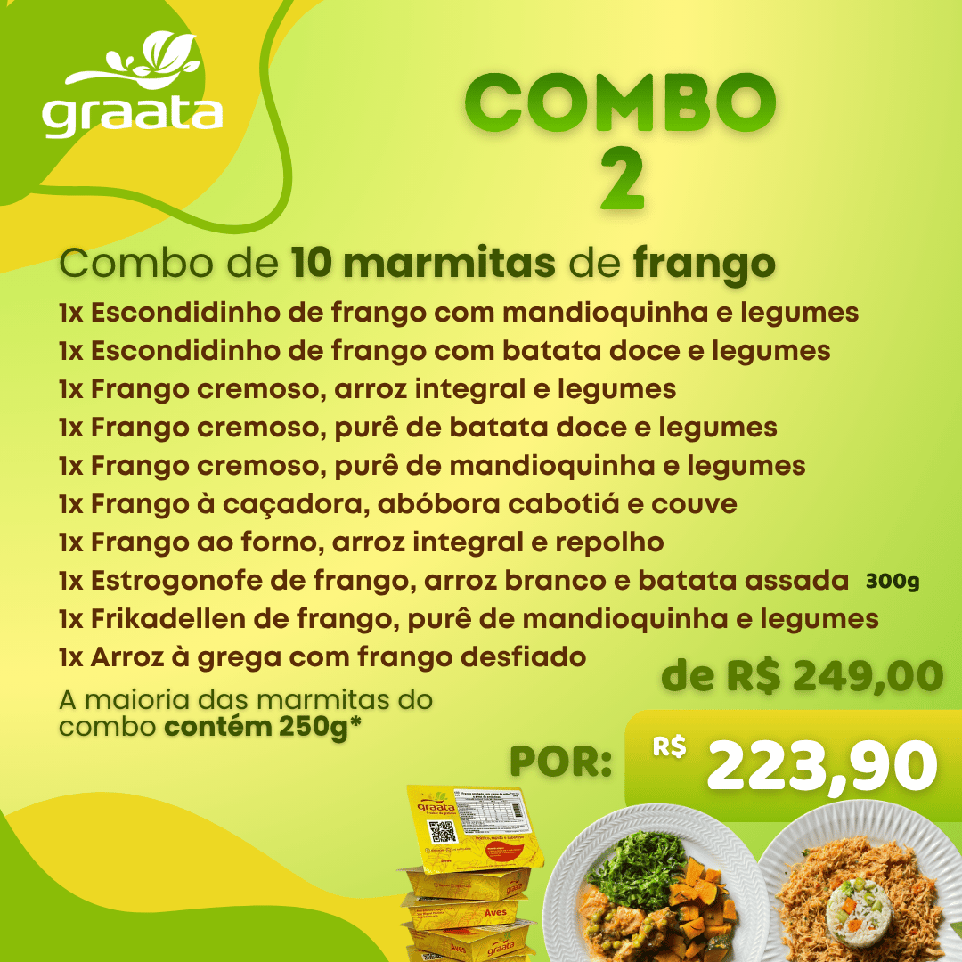 Combo 10 marmitas de frango
