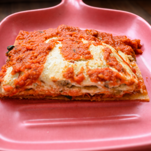 Lasanha vegana à bolonhesa