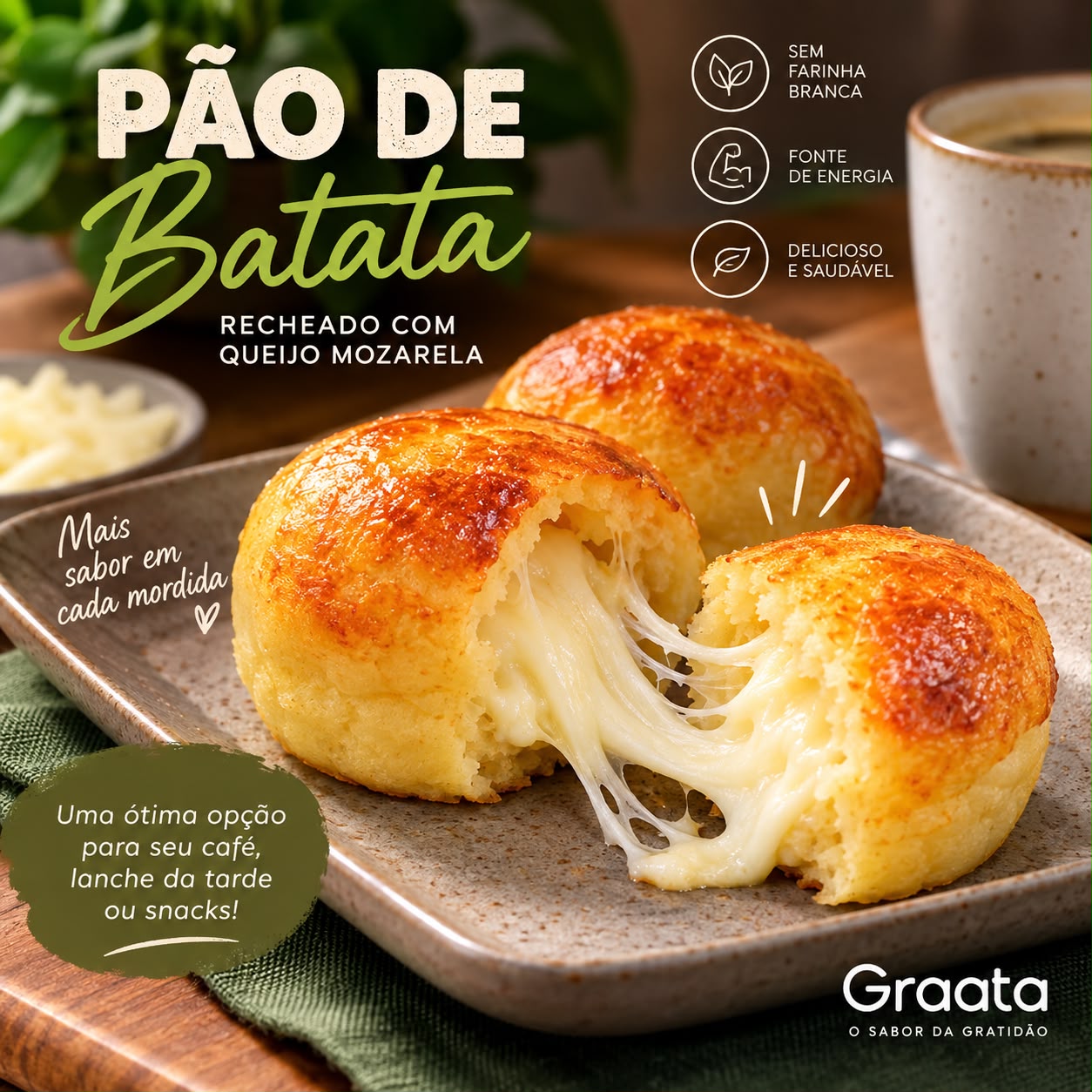 Pão de batata com queijo